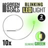 Blinking LED Light Green 2mm (Material)