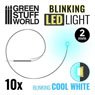Blinking LED Light White 2mm (Material)