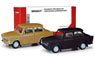(HO) Mini Kit Trabant 601 Sedan velvet ocher / Rally Black (2 Cars Set) (Model Train)