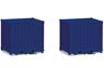 (HO) 10ft Container Ultra Marine Blue (2 Pieces) (Model Train)