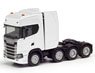 (HO) Scania CS20 Highroof Large Tractor 4-axle (8x4) White (Model Train)