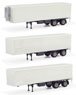 (HO) set with three undecorated box trailer (Model Train)