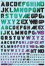 1/100 GM Font Decal No.1 [Military Stencil Alphabet`] Prism Black & Neon Blue (Material)