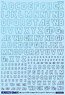1/100 GM Font Decal No.2 [Line Shape Alphabet`] Prism Blue & Neon Blue (Material)