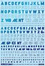 1/144 GM Font Decal No.3 [Military Stencil & Line Shape Alphabet`] Prism Blue & Neon Blue (Material)