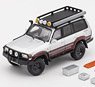 Toyota Land Cruiser LC80 - Retrospective Fit Version - LHD Silver / Maroon Red (Diecast Car)