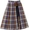 PNM Side Belt Slit Pleated Skirt II (Navy x Brown x Red Check) (Fashion Doll)