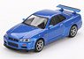 Nissan Skyline GT-R R34 Vspec Bayside Blue (RHD) (Diecast Car)