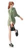 Woman with ponytail - green clothes (Diecast Car)