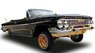Chevrolet Impala Open Convertible 1961 Lowrider Black (w/Movable Suspension) (Diecast Car)