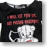 21cm Destroy Bear Long T-shirt (Black) (Fashion Doll)