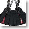 21cm Suspenders Pleats Skirt (Black) (Fashion Doll)