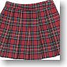 50cm Pleats Skirt (Red Check) (Fashion Doll)