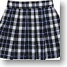 PN School Pleated Skirt (Navy Blue Check) (Fashion Doll)