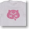 Snotty cat mini Tシャツ (ホワイト×ピンク) (ドール)