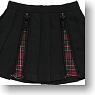 50cm Pank Pleats Skirt (Black*Red Tartan Check) (Fashion Doll)