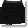 50cm Chiffon Tiered Skirt (Black) (Fashion Doll)