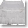 50cm Chiffon Tiered Skirt (White) (Fashion Doll)