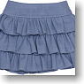 50cm Denim Tiered Skirt (Light Blue) (Fashion Doll)