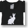 50cm Rabbit Puff Sleeve T-shirt (Black) (Fashion Doll)