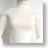 60cm Rib Turtleneck (White) (Fashion Doll)
