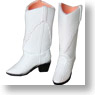 27cm Western Boots for Female (White) (Fashion Doll)