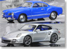 ポルシェ 911 ターボ (997) 2010(シルバー)＆ ＶＷ カルマン ギア クーペ  1955(ブルー) ミニチャンプス20周年記念2台セット (ミニカー)