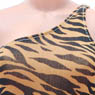 One-Shoulder Swimwear (Zebra Brown Base + Black Stripes) (Fashion Doll)