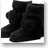 Fur Short Boots (Black) (Fashion Doll)