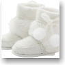 Fur Short Boots (White) (Fashion Doll)