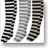 PNS Border Knee Socks (Black*White/Gray*White/Brown*White) (Fashion Doll)