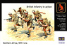 British 5 Soldiers The 8th Army in Africa Charge Scene (Plastic model)