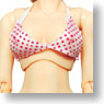 Swim wear/ Bikini (White cloth + Pink Dot) (Fashion Doll)