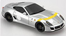 フェラーリ 599 GTO 2010 Livrea Vintage Racing (イエローストライプ) (シルバー) (ミニカー)