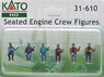 (HO)Figure Set : Seated Engine Crew Figures (6 pieces) (Model Train)