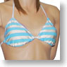 Swimsuit 1/1 Stripe Bikini (light blue) size M (Fashion Doll)