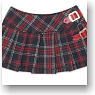 PNXS Side Belt Pleats Skirt (Navy Check) (Fashion Doll)