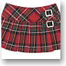 PNXS Side Belt Pleats Skirt (Red Check) (Fashion Doll)