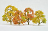 92060 JTT Miniature Tree, Deciduous Tree. (4pcs/Red Leaves) (Model Train)