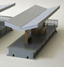 1/80(HO) HO Scale Size Modern Platform (Island Platform, w/roof) for Shinohara Track (Unassembled Kit) (Model Train)