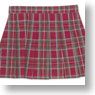 50cm Pleats Check Skirt (Red Tartan) (Fashion Doll)