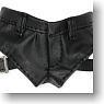 PNM Side Belt Short Pants (Leather Black) (Fashion Doll)