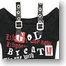 PNM Punk Belt T-shirt & Arm Warmer set (Black x White & Black Border) (Fashion Doll)