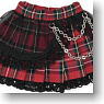 PNM Punk Pleats Skirt & Garter set (Red Check) (Fashion Doll)