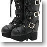 Side Buckle Belt Boots (Black) (Fashion Doll)
