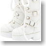 Side Buckle Belt Boots (White) (Fashion Doll)