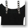 50cm Punk Belt T-shirt & Arm Warmer set (Black x Black) (Fashion Doll)