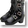 50cm Side Buckle Belt Boots (Enamel Leather Black) (Fashion Doll)