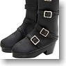 50cm Side Buckle Belt Boots (Black) (Fashion Doll)