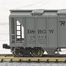 AC & F 70t Closed Side Covered Hopper Close D&RGW (#18364/18368) #2 (Dark Gray) (2-Car Set) (Model Train)